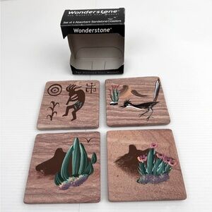 Wonderstone The Coasters That’s Works Set Of 4 Absorbent Sandstone Coasters 3.5”